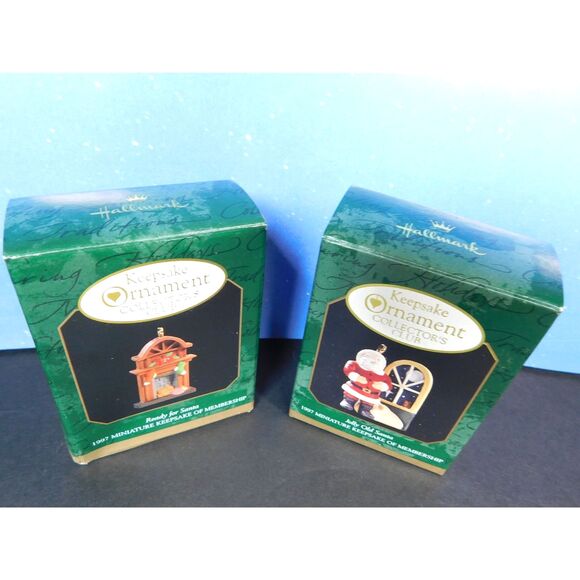 Hallmark Christmas Ornaments Mini Jolly Old Santa Ready for Santa Lot - Picture 5 of 7